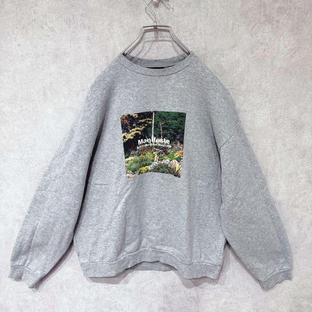 極美品★A.P.C スウェット　裏起毛　フォトプリント　トレーナー　グレー
