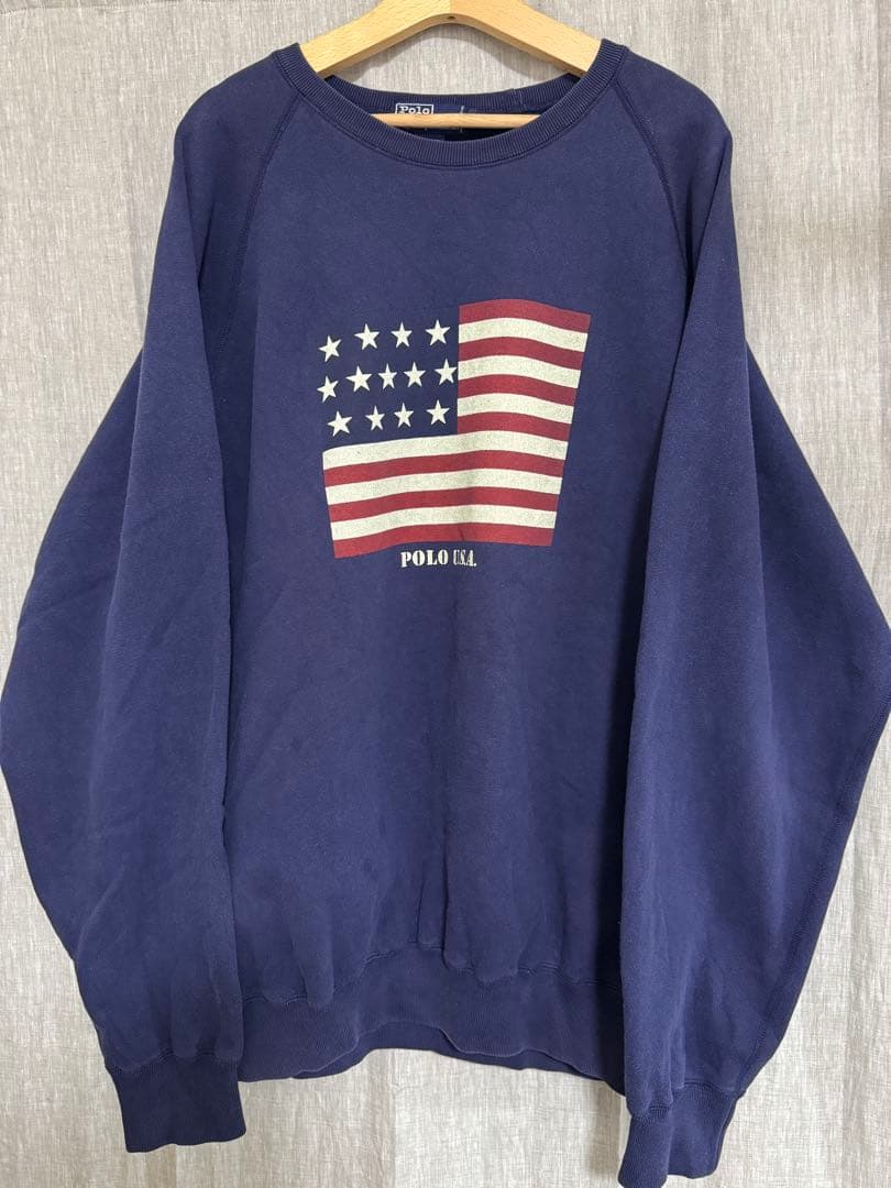 90s ポロラルフローレン 星条旗スウェット