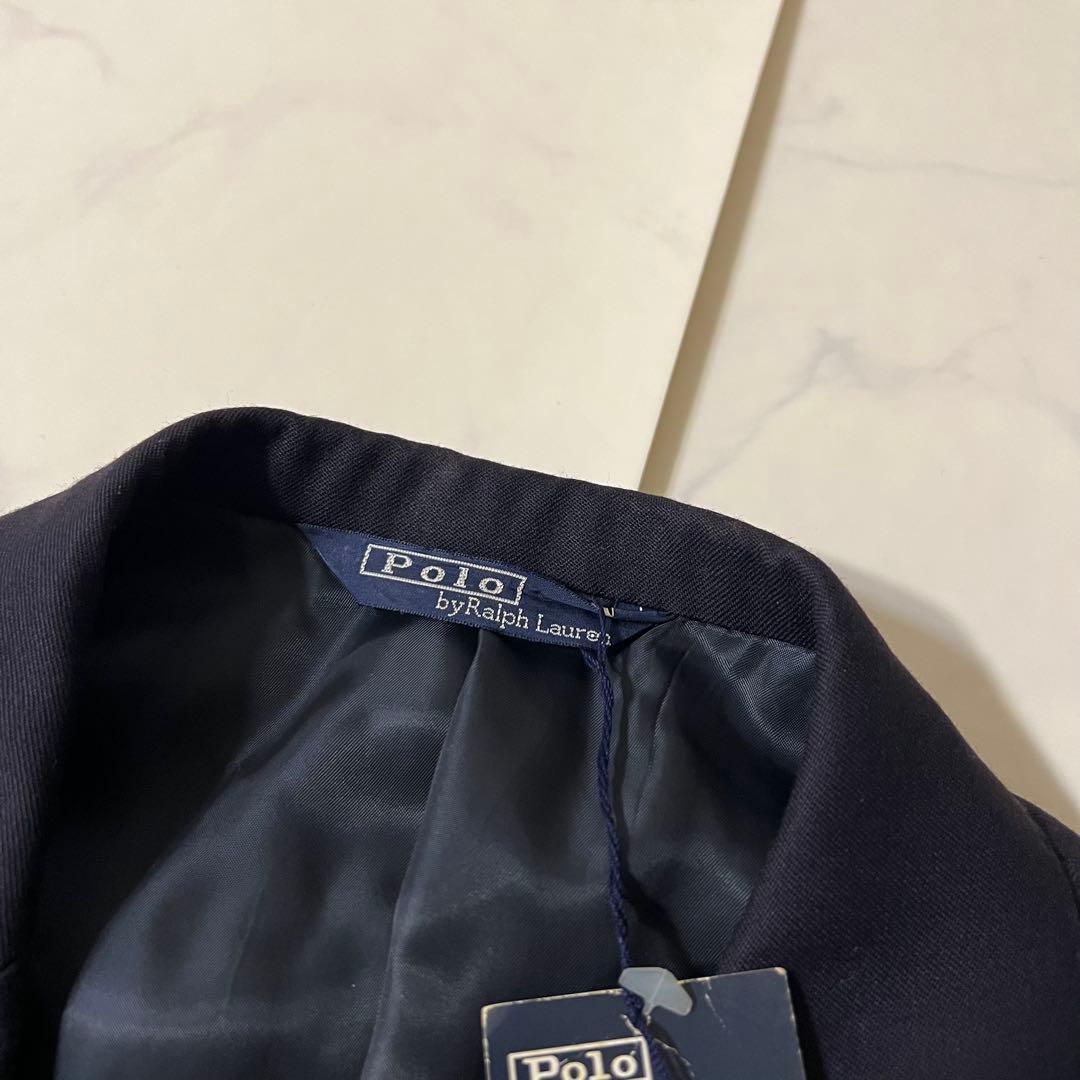 未使用タグ付 ポロバイラルフローレン 紺ブレ 金ボタン テーラードジャケット
