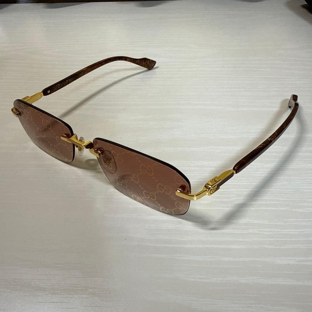 GUCCI ブラウンレンズ ゴールドフレーム サングラス