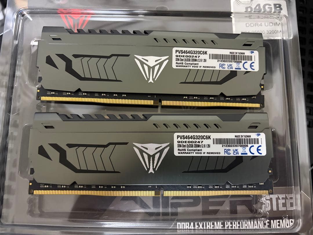 Patriot DDR4-3200 メモリ 32GB×2枚 計64GB