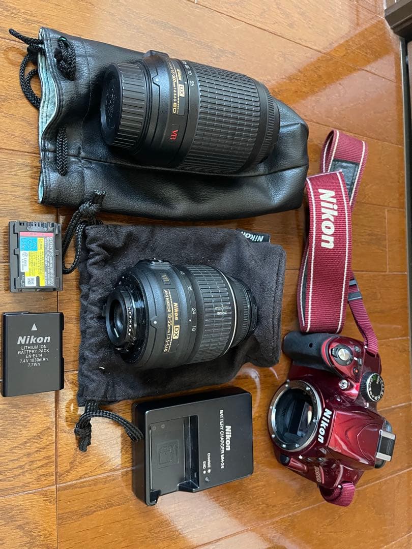 Nikon D3200本体＋レンズ2本 撮影可／ダイヤル不良ジャンク扱い