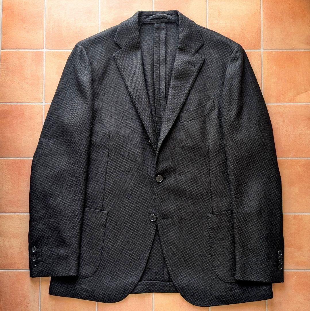 【大きいサイズ】LARDINI ジャケット ブラック ホップサック 54