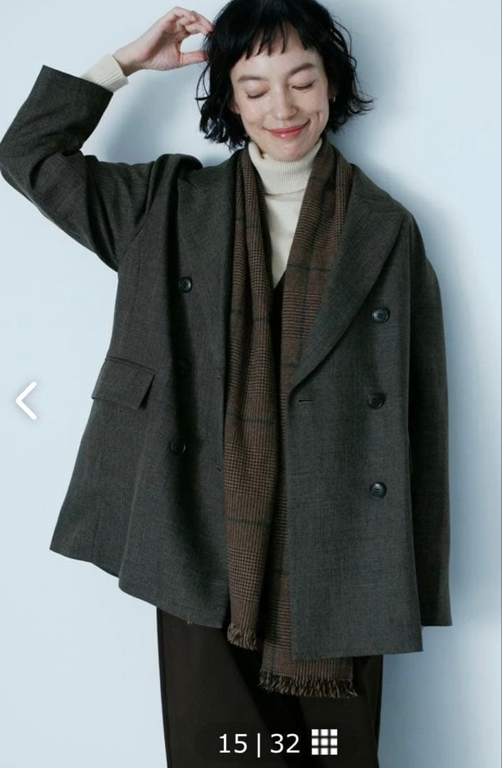 【新品】北欧暮らしの道具店　ダブルジャケット / オリーブブラウン（S）