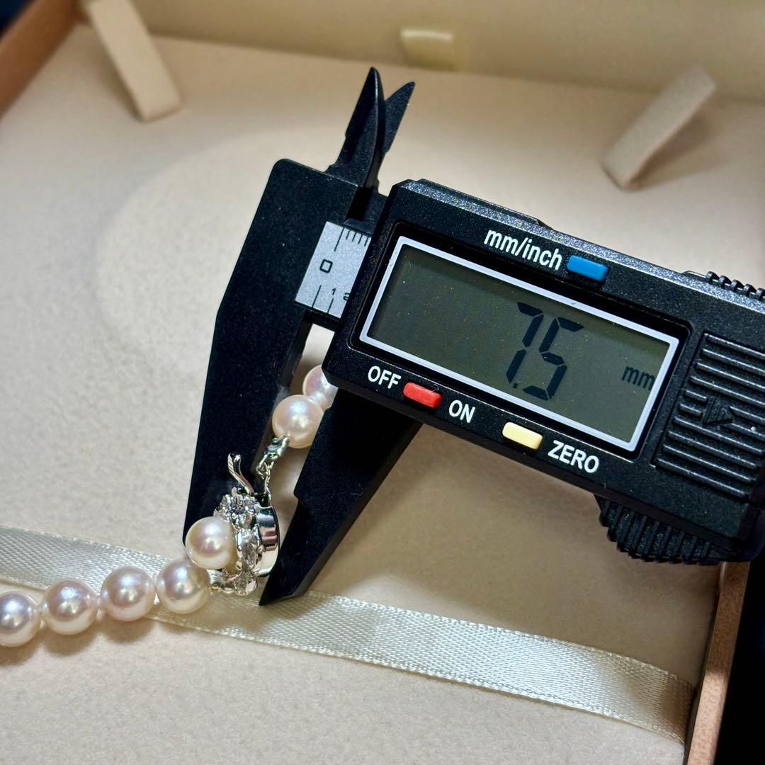 【テリ抜群✨】あこや真珠　セミロング　ピンク　ネックレス　約7.5-8.5mm