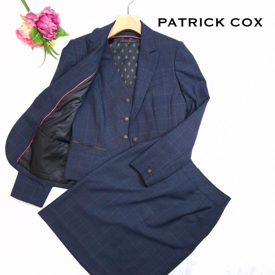 【新品/タグ付/3ピース】PATRICK COX チェック柄 スカートスーツ M