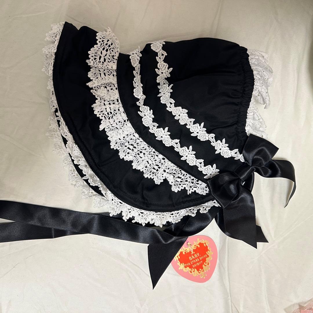 BABY THE STARS SHINE BRIGHT ハーフボンネット　黒白