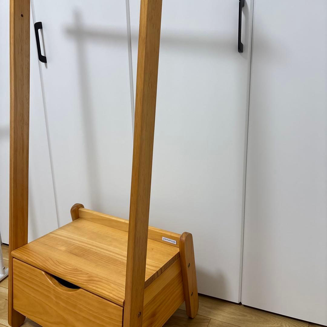 おはぎyamatoya ノスタ　木製ハンガーラック 引き出し付き