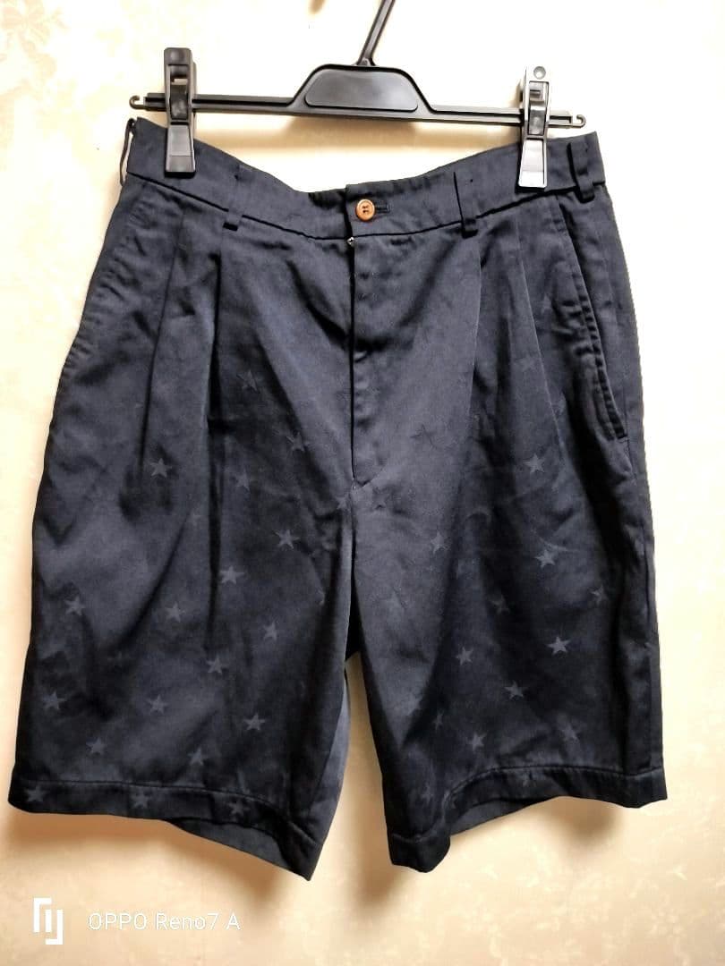 COMMEdesGARCONSコムコム エステル星柄ハーフパンツ　紺