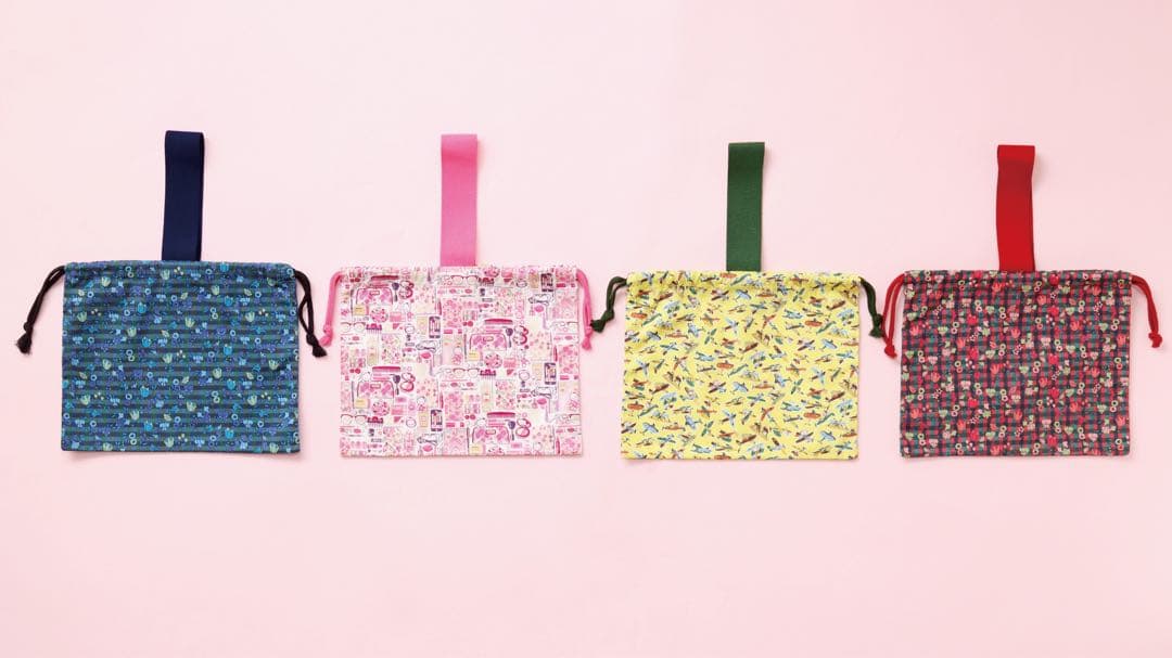 ファミリア　familiar リバティ　ピンク　巾着セット