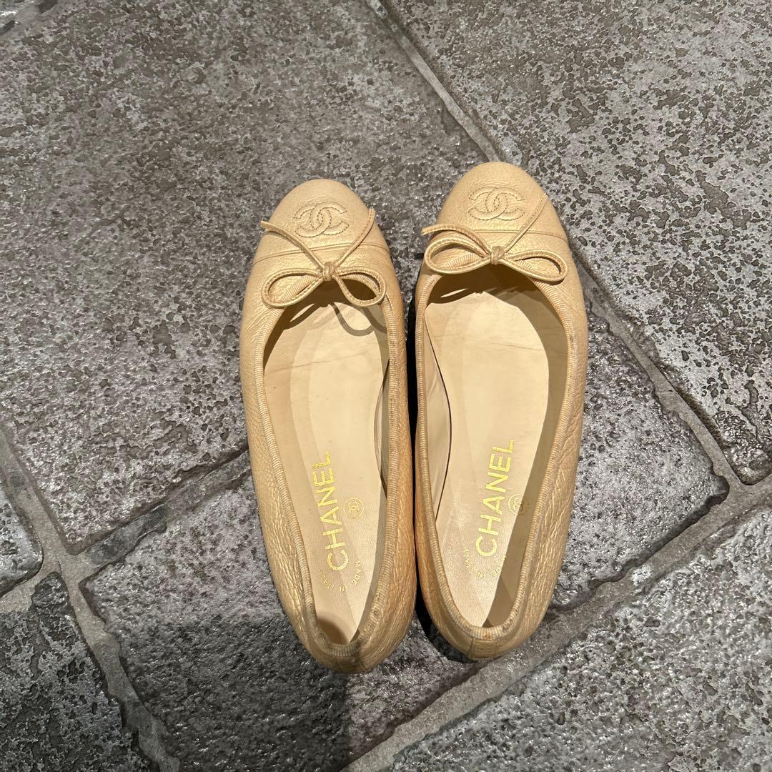 CHANEL ベージュ バレエシューズ