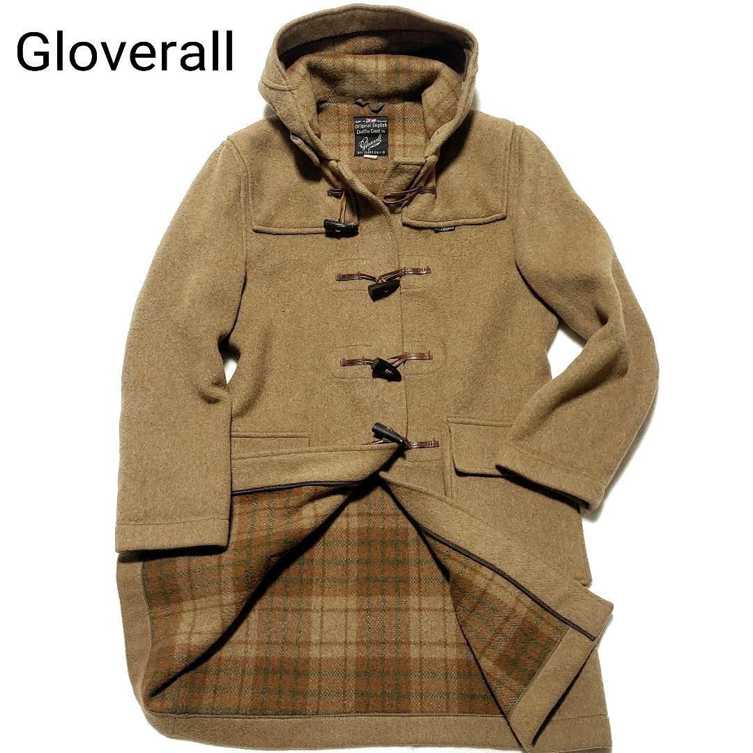 グローバーオール　ダッフルコート チェック 大きいサイズ イギリス製 キャメル