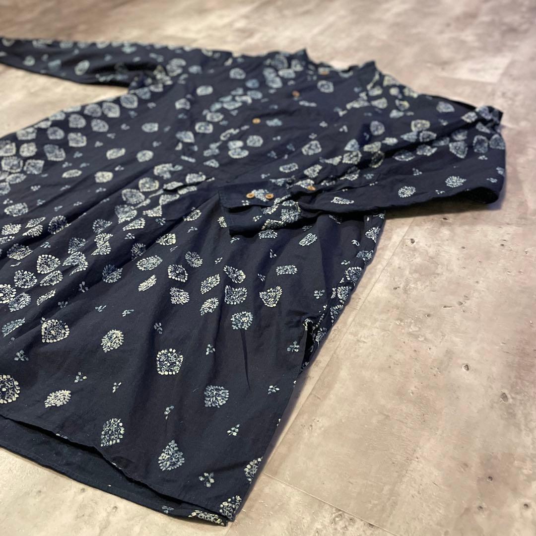 【美品】Rby 45rpm シャツ チュニック 綿100% インディゴ