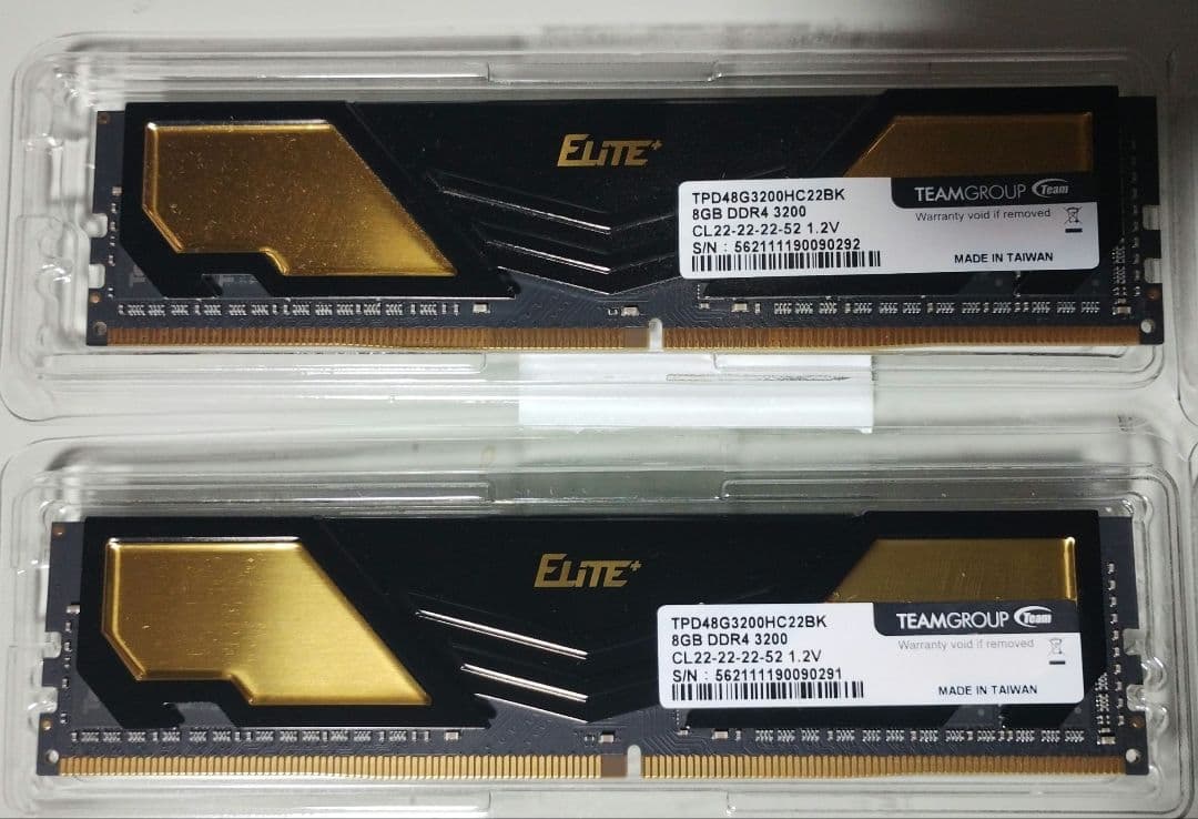 TEAMGROUP DDR4 3200 (8GB×2枚) デスクトップ用 メモリ