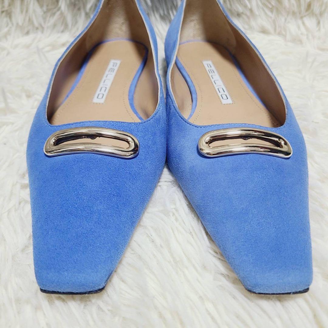 【美品】ペリーコ　フラットパンプス　DAMA10　スクエアトゥ　スエード　37