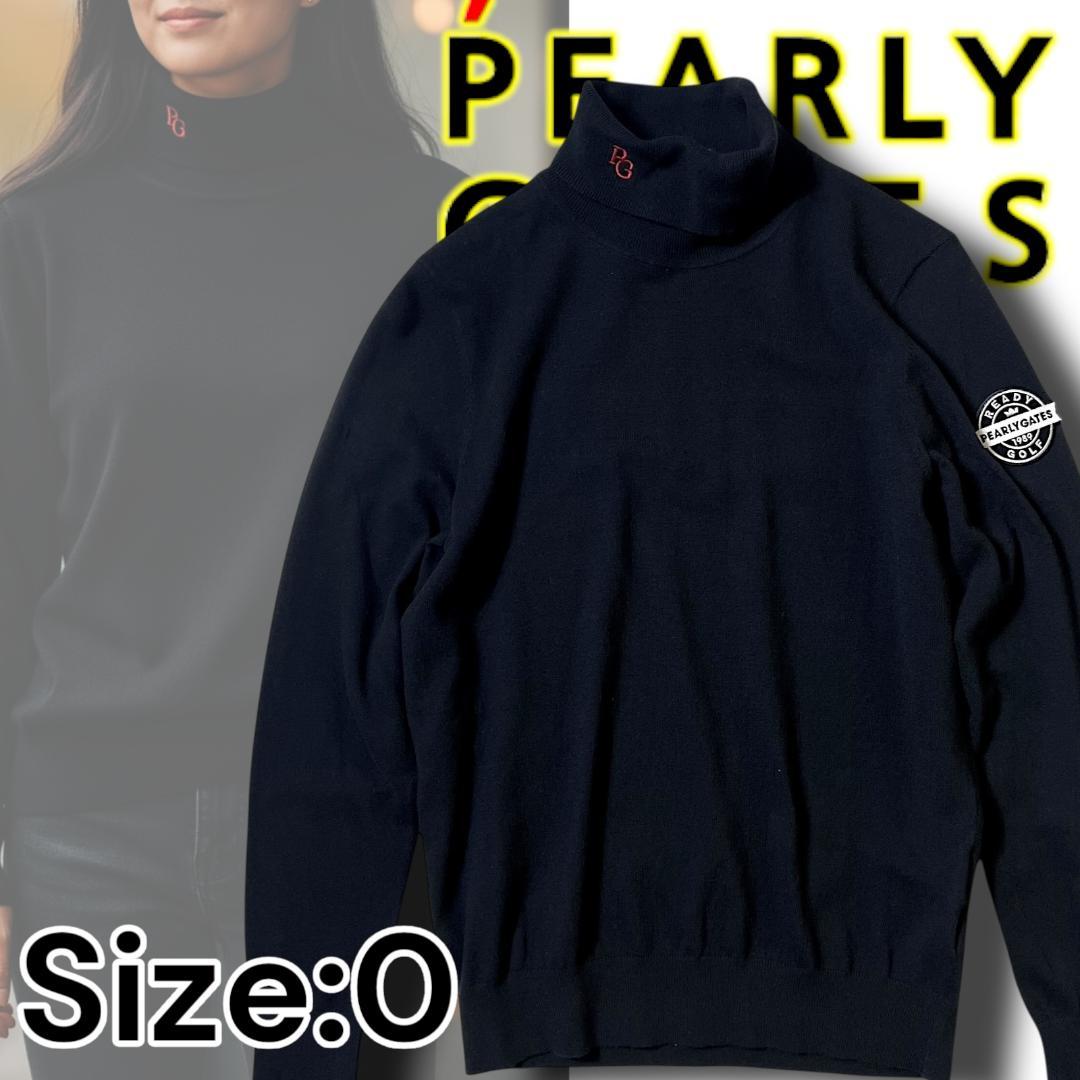 定価19,800円 パーリーゲイツ ビッグロゴ タートルネック 長袖ニット