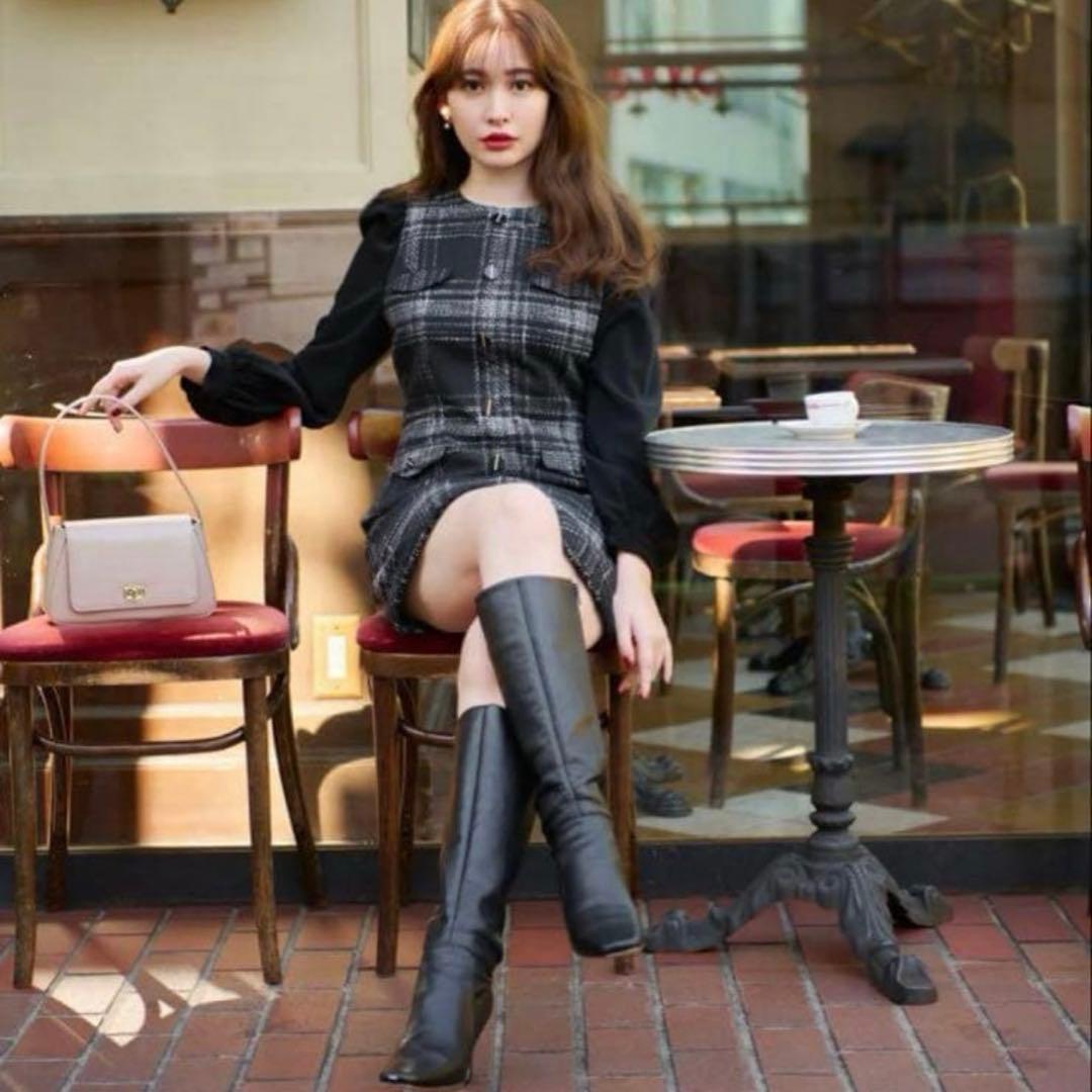 ワンピース herlipto Gabriel tweed mini dress