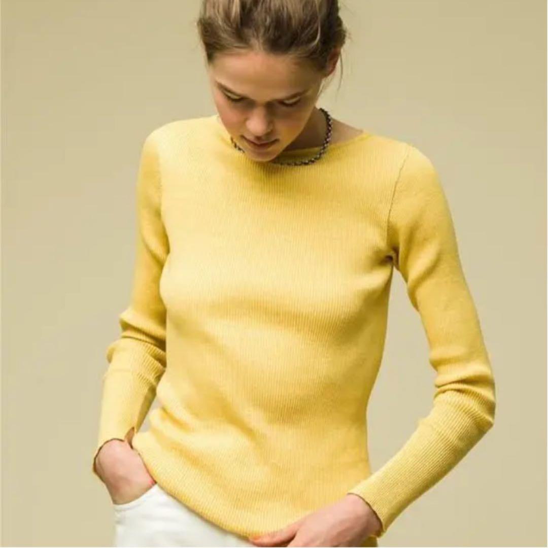 AURALEE リブ編みイエロートップス サイズ1