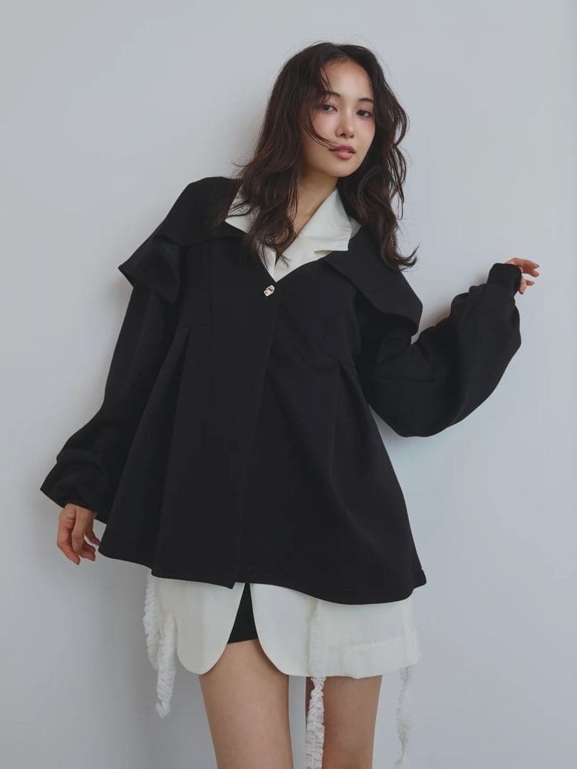 andequal チュールパターンシアージャケット アイボリー