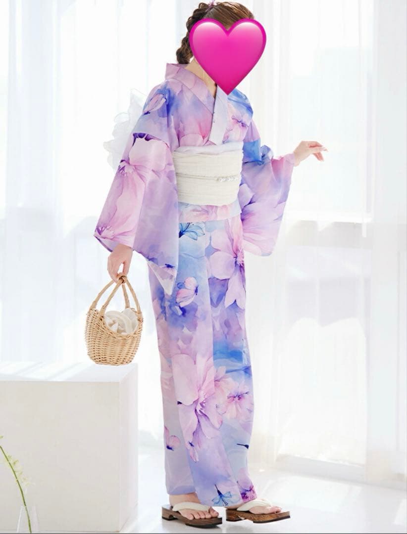 水彩フラワー柄浴衣