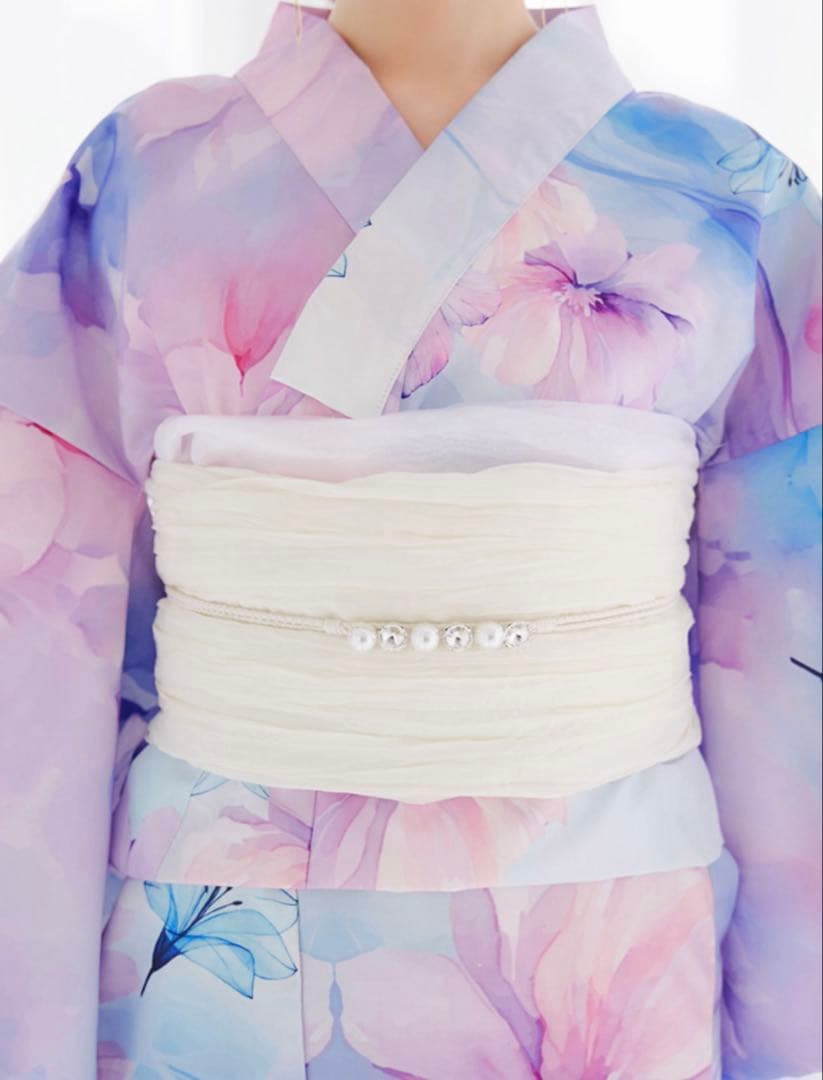 水彩フラワー柄浴衣