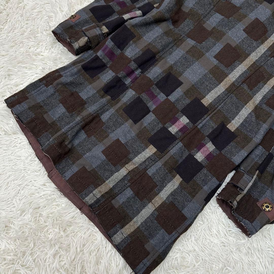 希少　マリテフランソワジルボー　スタッズ　パッチワーク　ロングコート　Lサイズ