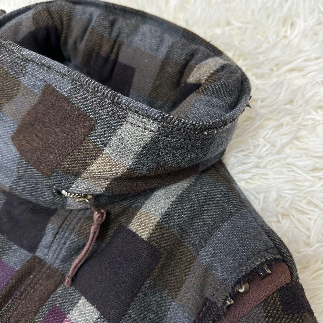 希少　マリテフランソワジルボー　スタッズ　パッチワーク　ロングコート　Lサイズ