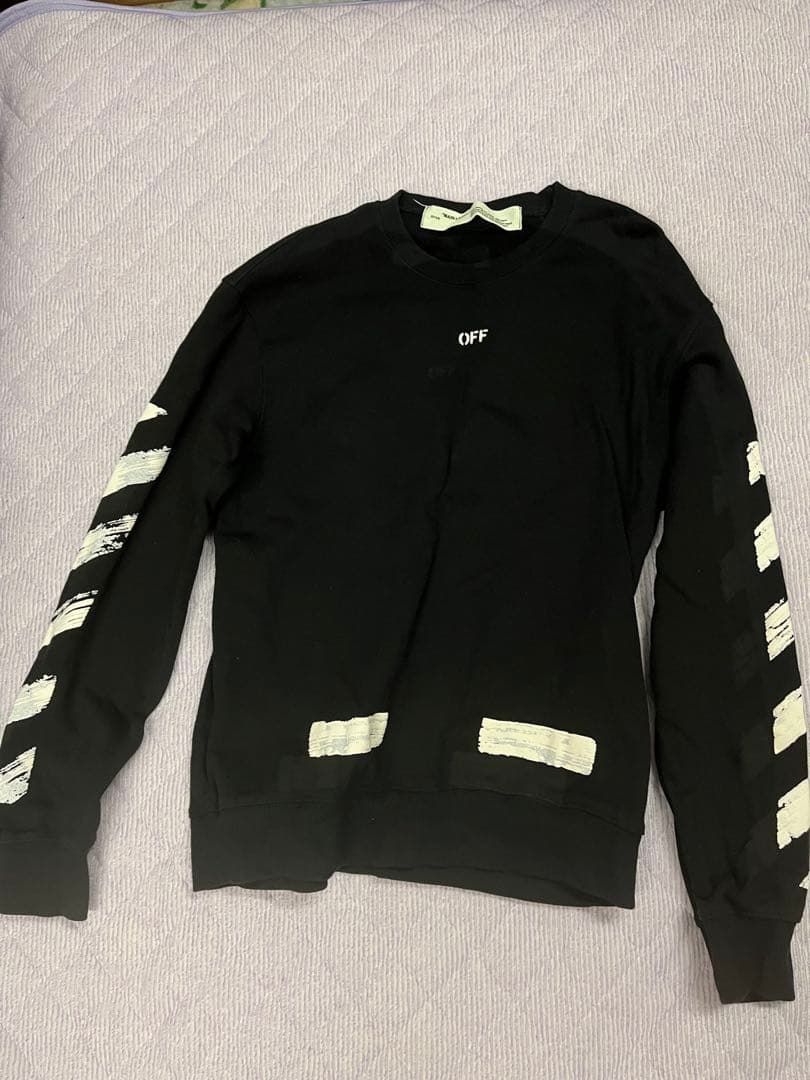 OFF-WHITE MAIN LABEL ブラック トレーナー