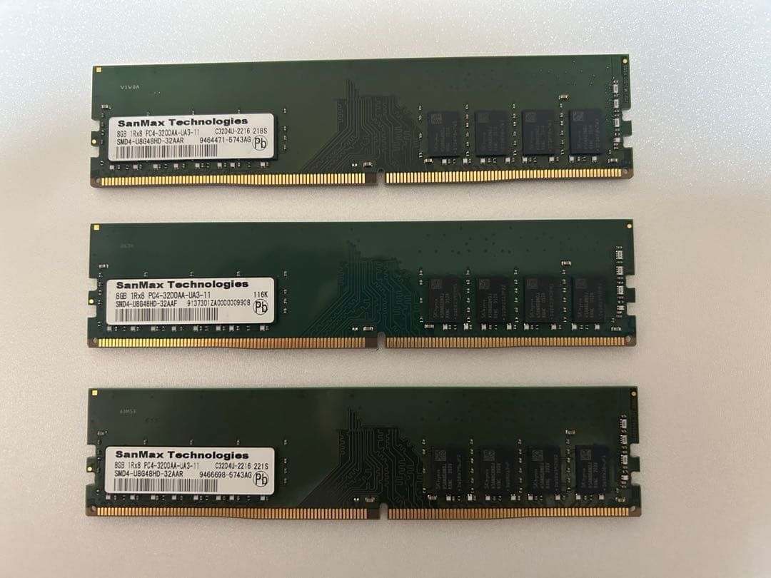 SanMax DDR4 8192MB 3200MHz メモリー 3枚セット