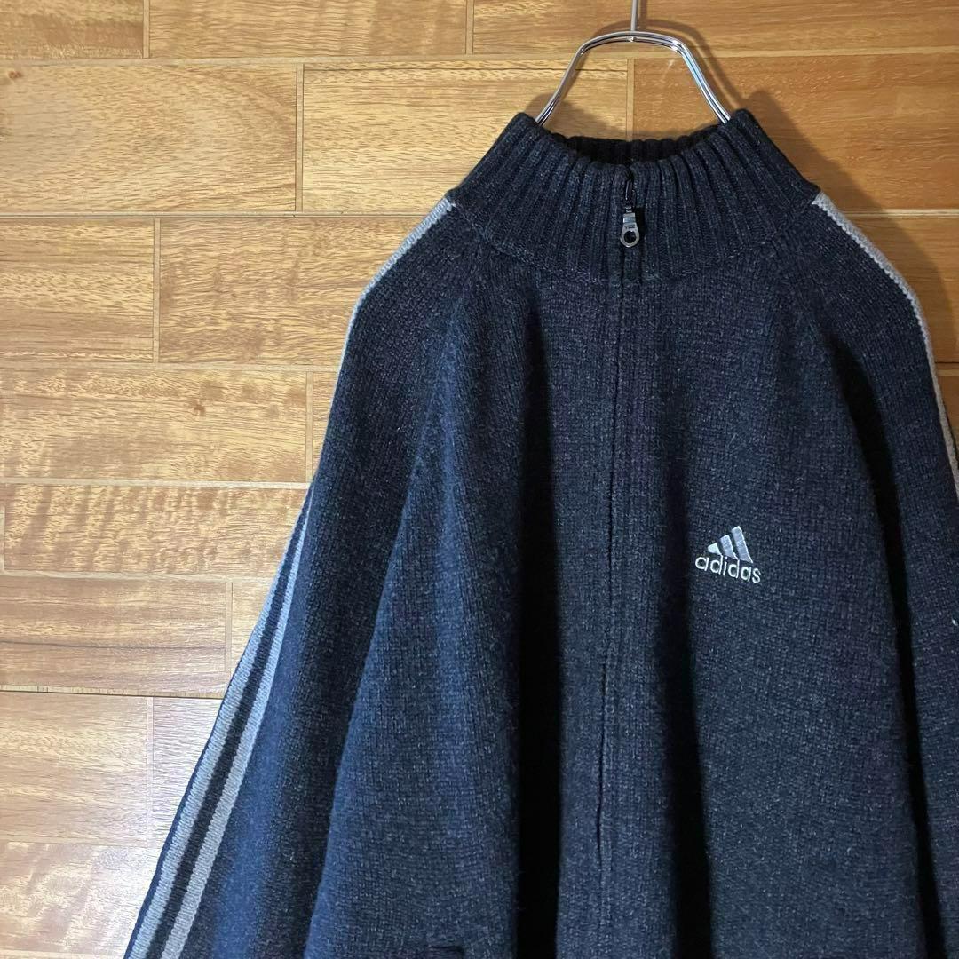 【新品タグ付き】adidas ドライバーズニット　ジャージ　刺繍　常田　グレー