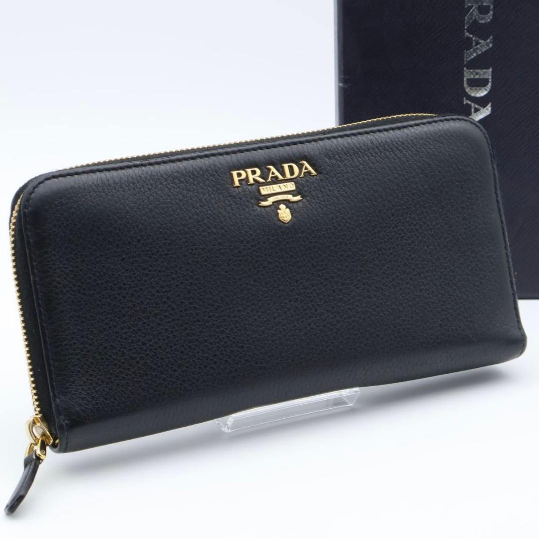 【極美品】PRADA ヴィッテロダイノ　ジップアラウンドウォレット　長財布　黒