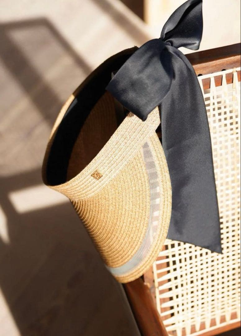 【新品】CA4LA×Acka satin ribbon sun visor 帽子