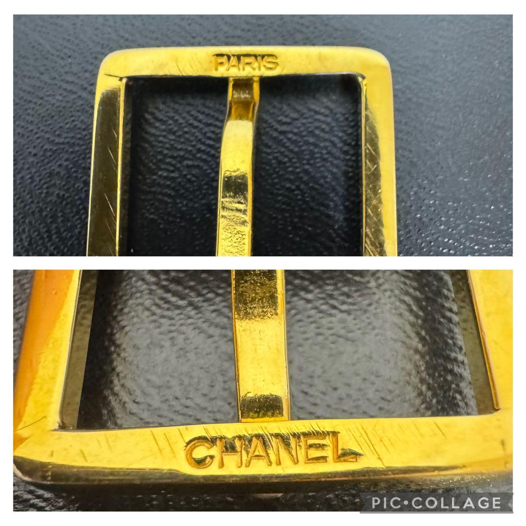 【美品】シャネル CHANEL ベルト レザー ココマーク 黒 ヴィンテージ