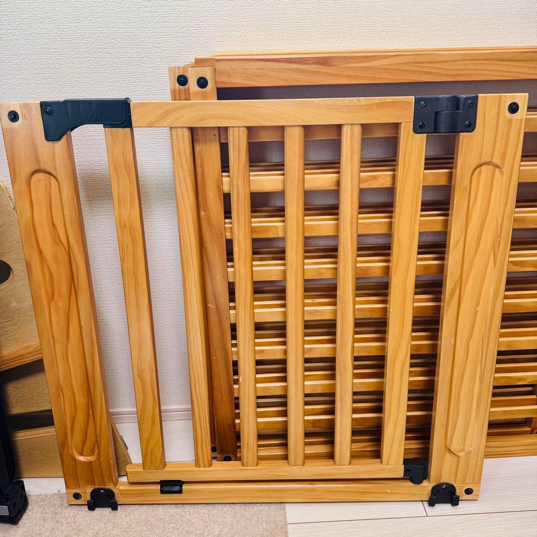 木製パーテーション 日本育児 ベビーゲート フレックスW300 +パネル1枚