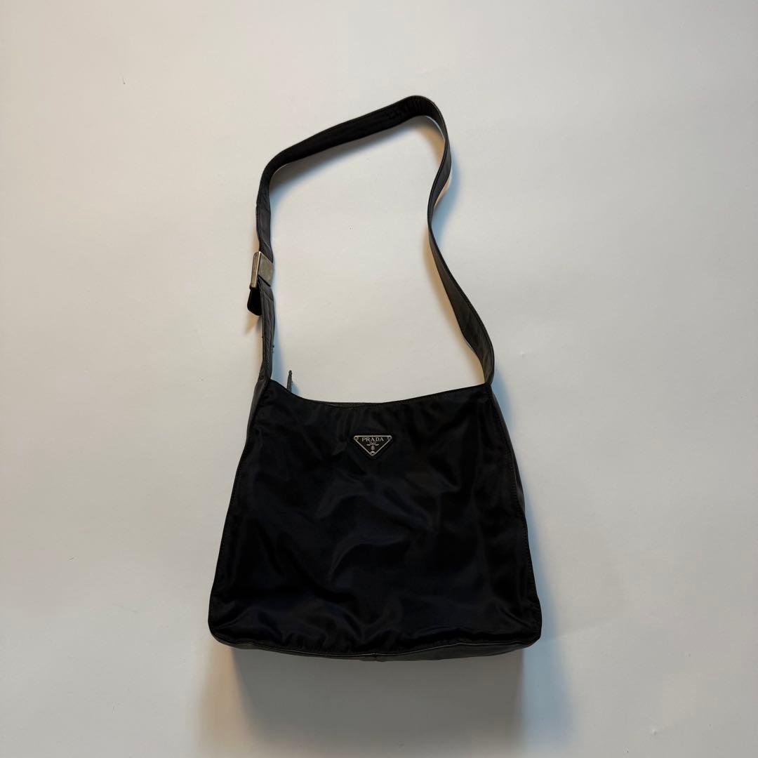 バッグ 1998FW Prada leather nylon shoulder bag
