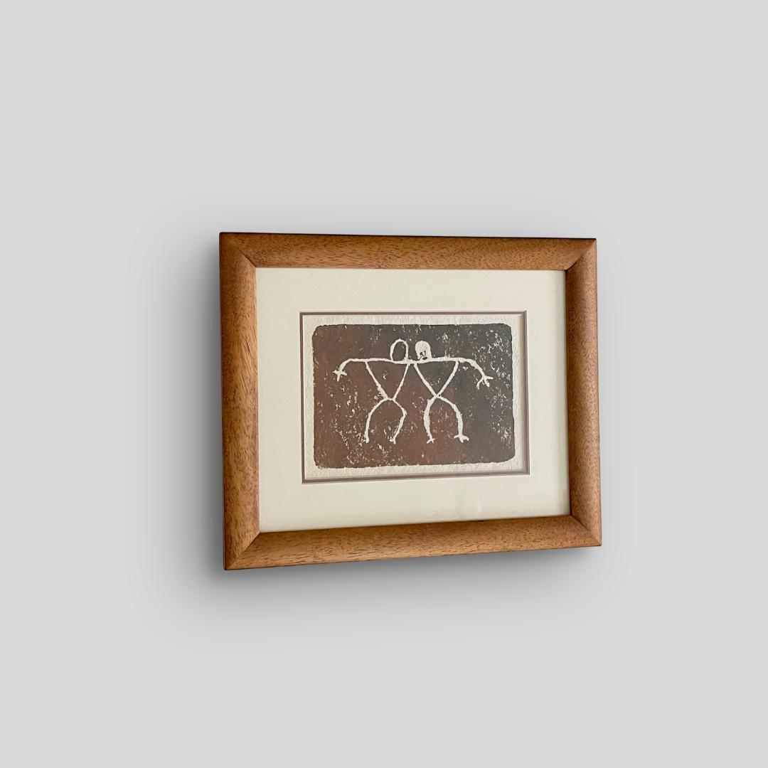 Joanne How作【ペトログリフ】コアウッド 額装アート カパ布 作品