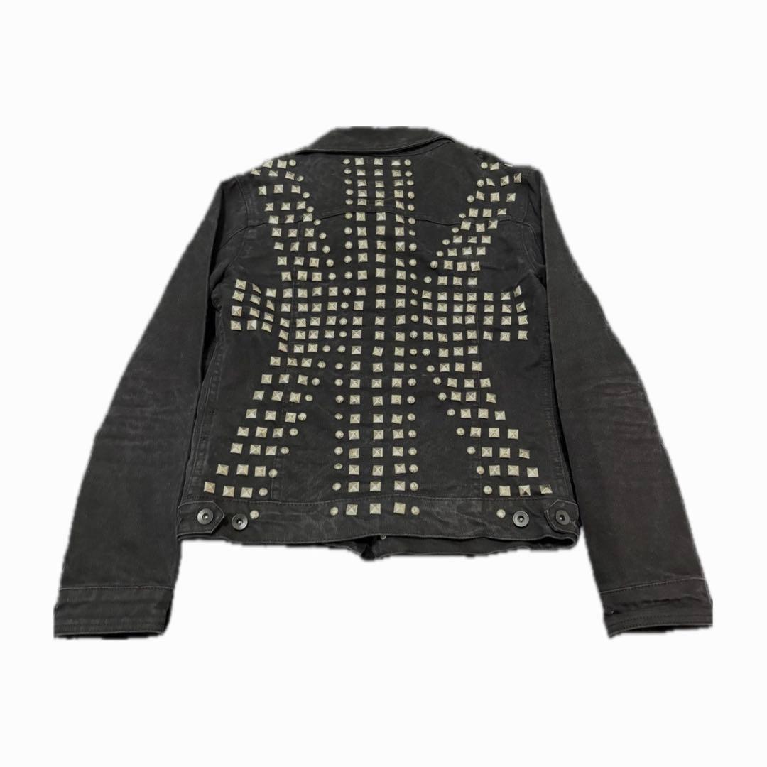 00s seana denim jacket スタッズ ユニオンジャック レオパ