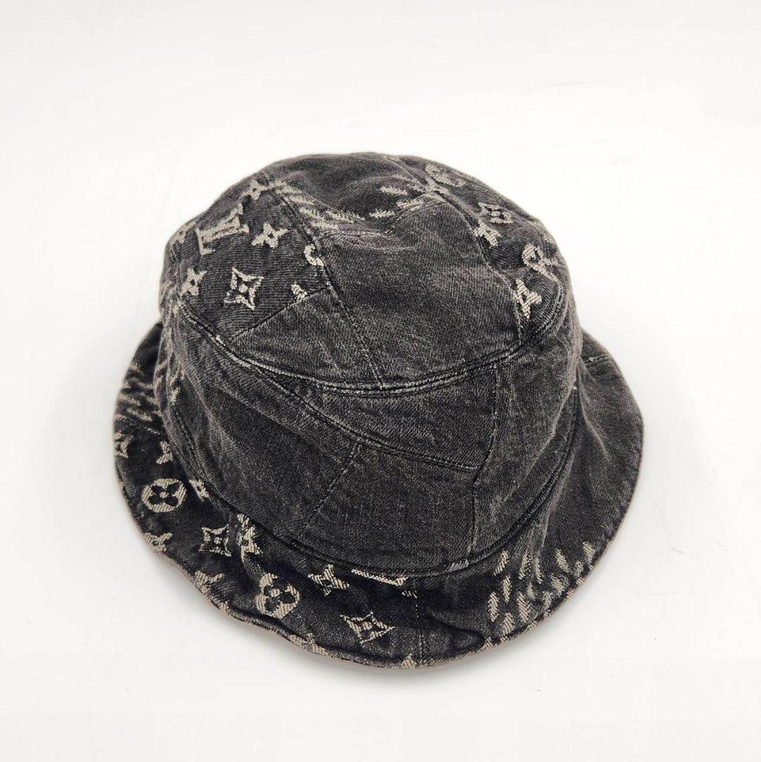 ✨美品✨　ルイヴィトン ボネ・ダミエ　バケットハット　デニム　ブラック　60