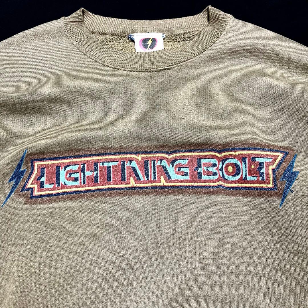 80s LIGHTNING BOLT セットインスリーブ スウェットUSA製