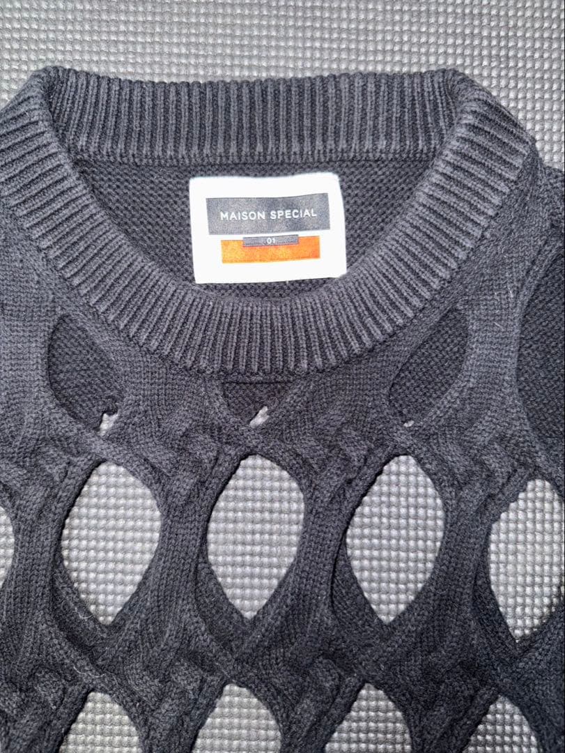MAISON SPECIAL メッシュ　ケーブル　ニット　セーター　良好
