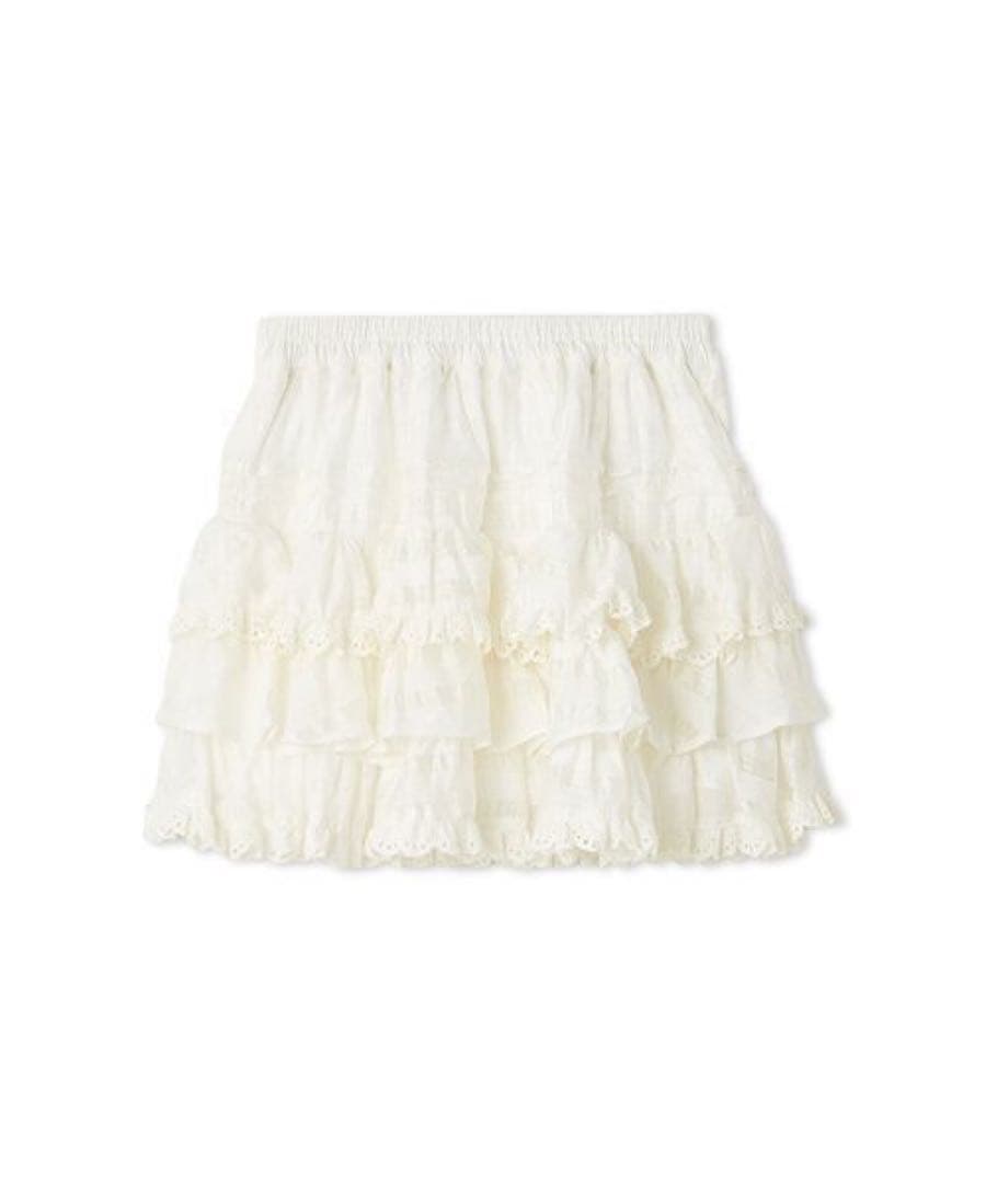 SNIDEL スナイデル　ラッフルティアードスカショーパン　アイボリー