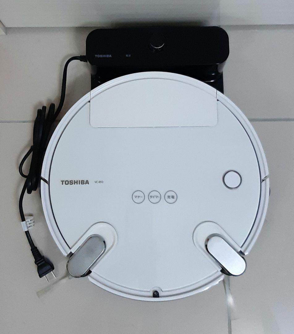 TOSHIBA ロボット掃除機 VC-RV2 本体 充電ドック付バッテリー交換済