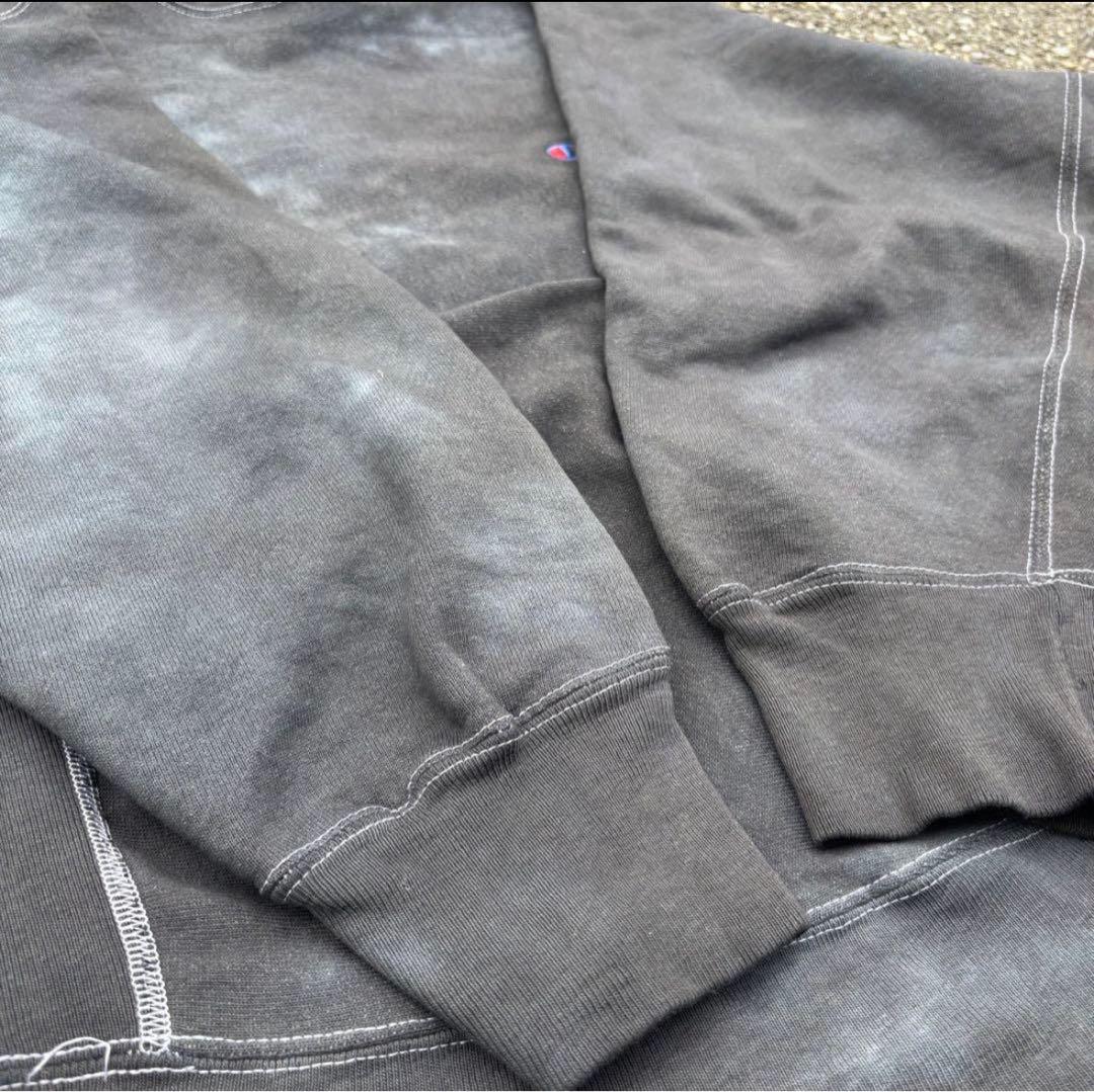 80s Championトリコタグ 後染め ブラック リバースウィーブ 目付き