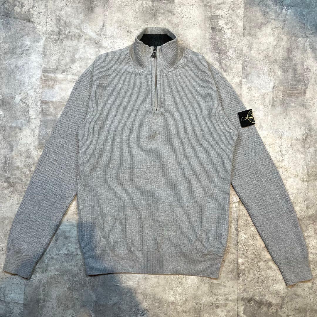 STONE ストーンアイランド グレーハーフジップ ニット セーター