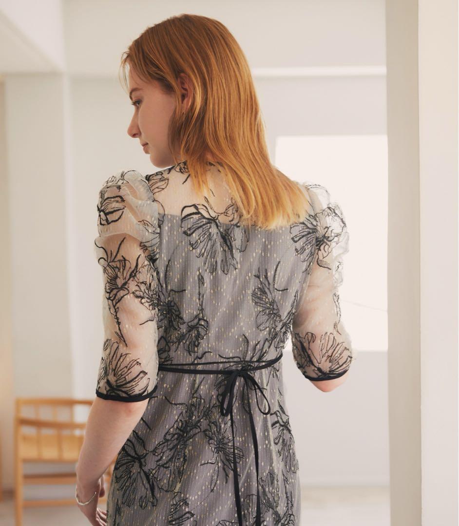 【さぁや】LEJAマーメイドフレアロングワンピースドレス　ブルー　Sサイズ