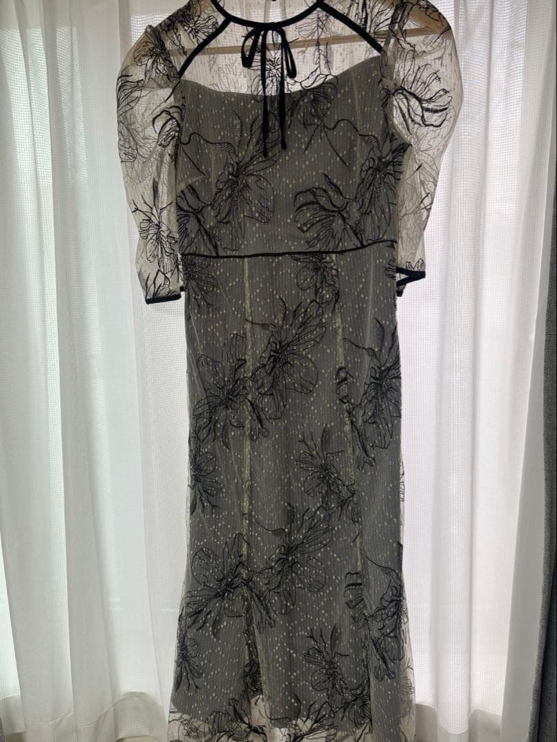 【さぁや】LEJAマーメイドフレアロングワンピースドレス　ブルー　Sサイズ