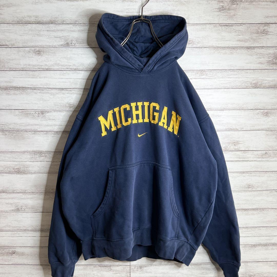 【入手困難!!】ナイキ ✈︎刺繍 アーチロゴ ミシガン州 ゆるだぼ 裏起毛 肉厚