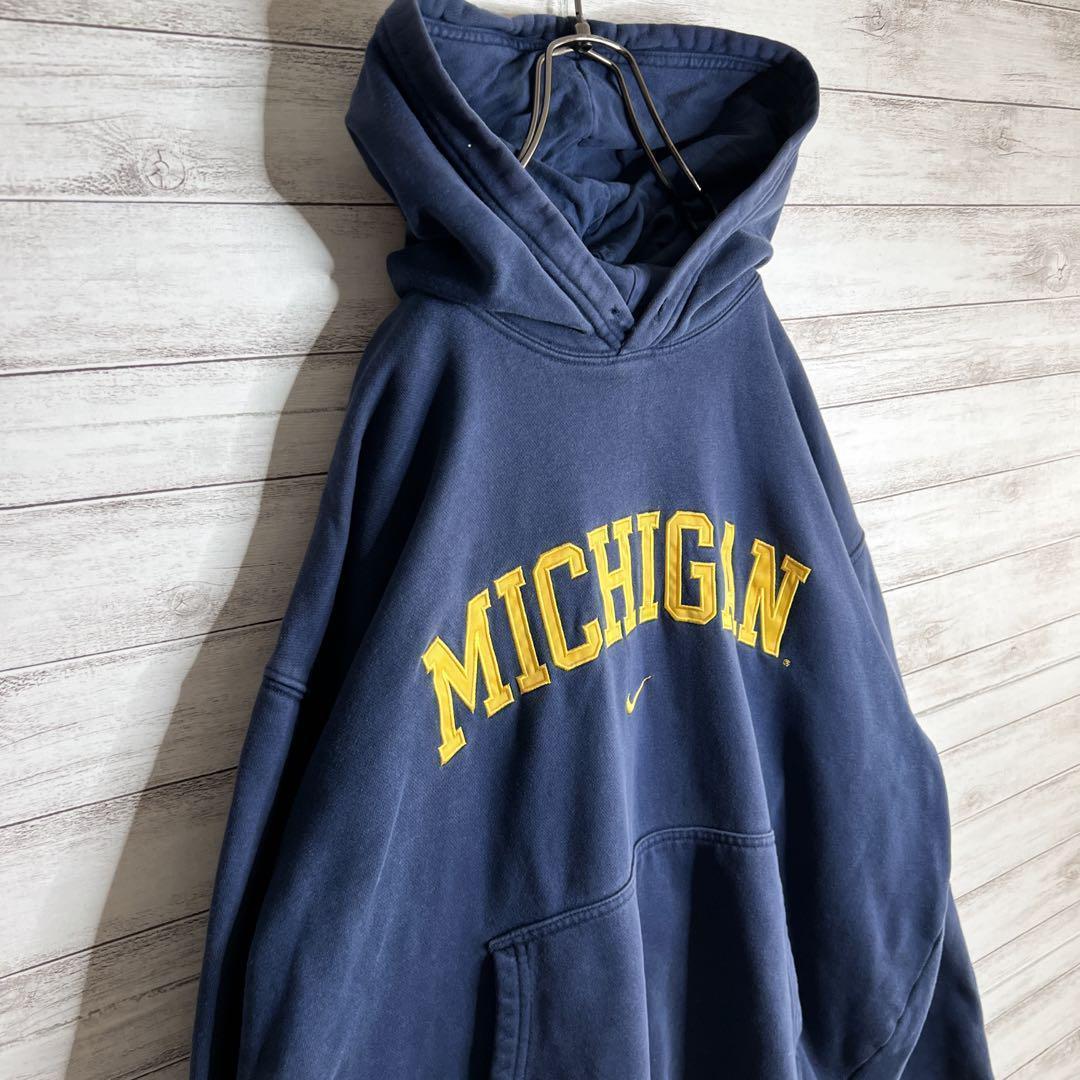 【入手困難!!】ナイキ ✈︎刺繍 アーチロゴ ミシガン州 ゆるだぼ 裏起毛 肉厚