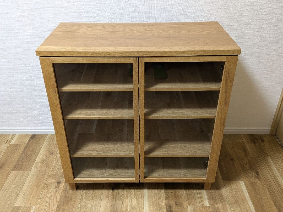 無印良品 オーク材キャビネット・ガラス扉