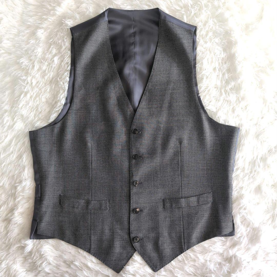 美品 スーツカンパニー REDA ホップサック スーツ スリーピース チャコール